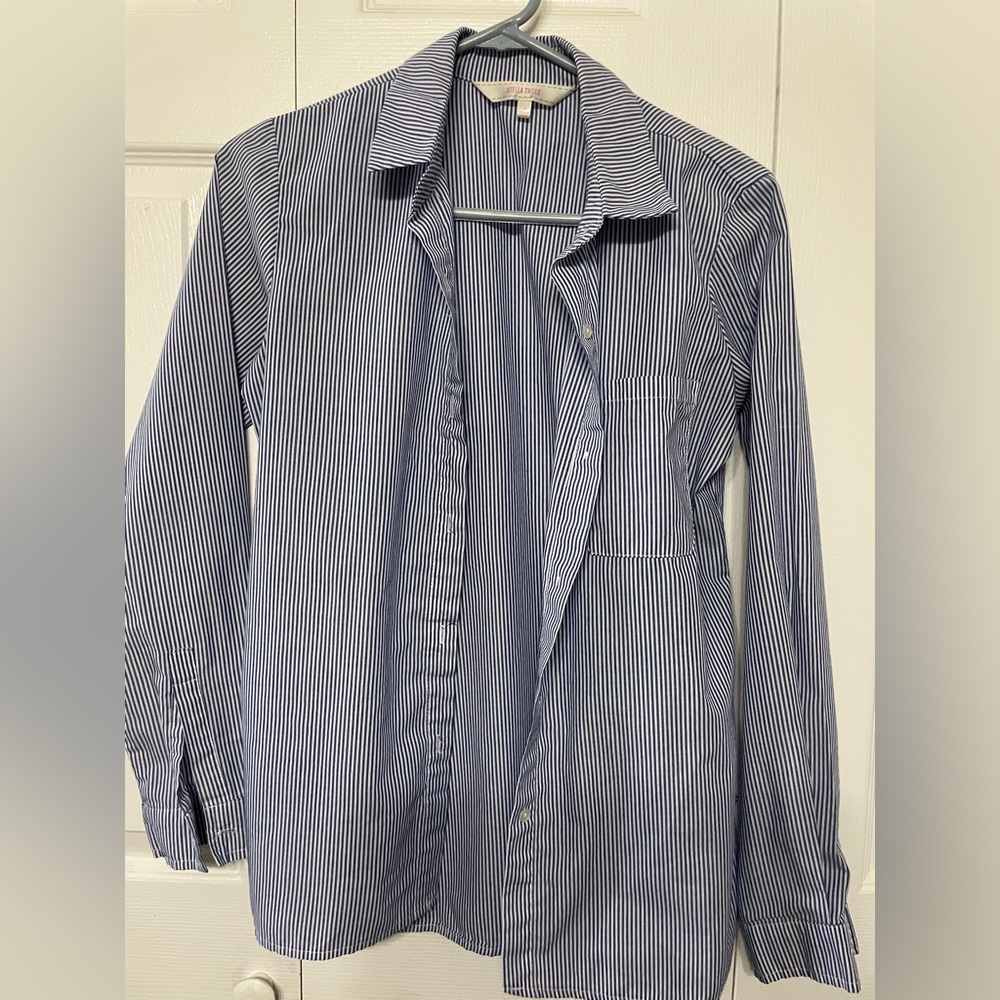 Stella Tweed Button Down Long Sleeve Shirt